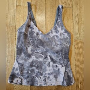 Lululemon Gray and Pale Pink Tie-Dye Tank Top Size 4